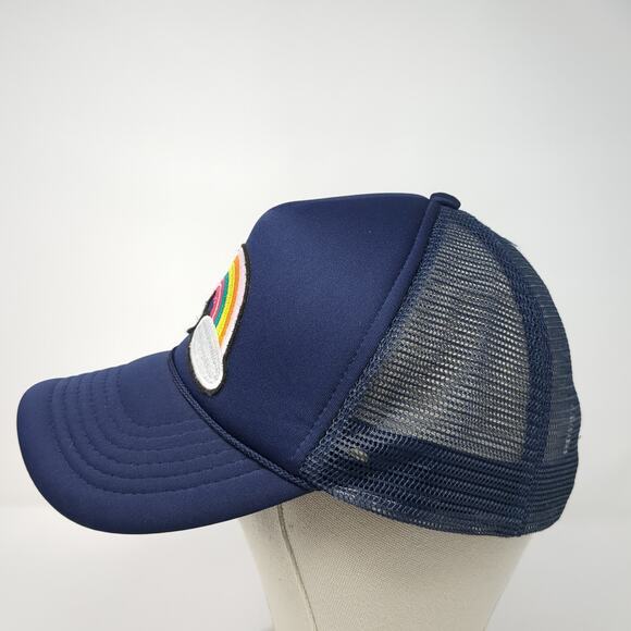 Rainbow Snapback Rope Trucker Hat Blue One Size Mesh Back Dalix Outdoor - Picture 3 of 9